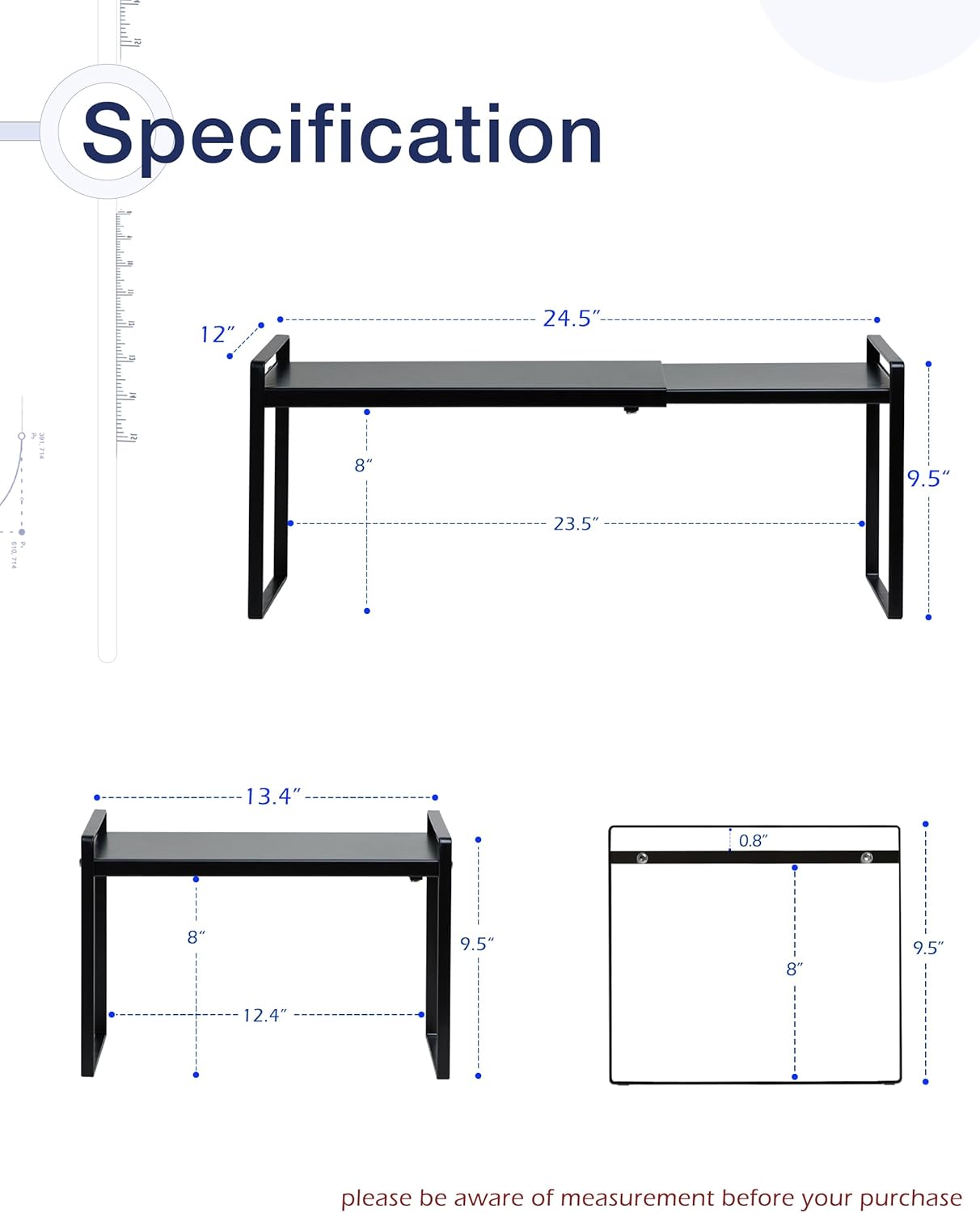 Nxconsu Expandable Cabinet Shelf Organizer Riser for Kitchen Pantry Cupboard Under Sink Countertop