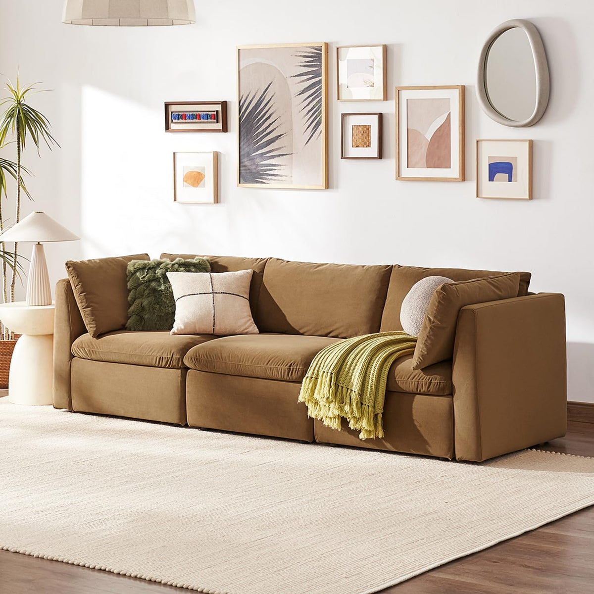 mopio Oversized Modular Sectional Sofa with Fully Removable Covers and Storage, Convertible U