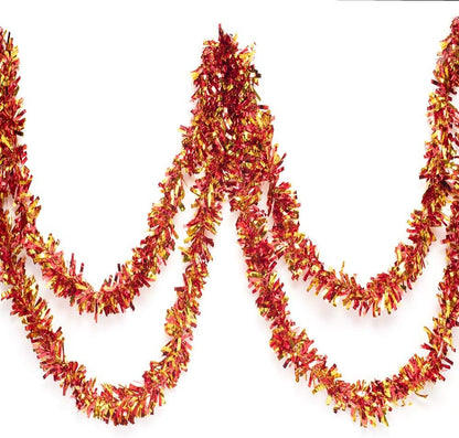 Anderson's Red & Gold Sparkle Glitter Metallic Tinsel Twist for Trailer Or Golf Cart, 4 inches Wide