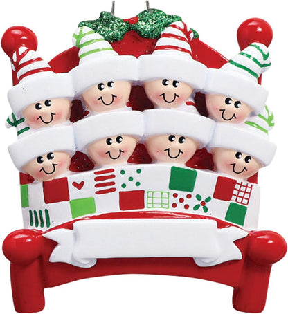 Bedtime Family of 8 Ornament 2025 Personalized Family Christmas Ornaments 2025 | Tucked Together