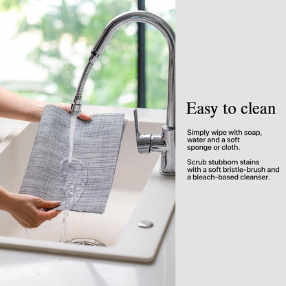Placemats Set of 6 - Easy Clean Woven Vinyl Placemats for Dining Table, Indoor/Outdoor Place Mats