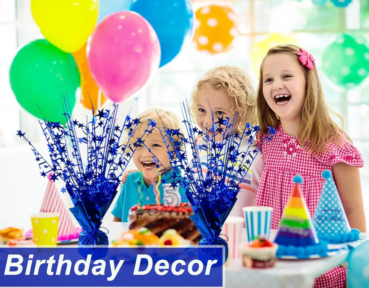6 Pack Metallic Foil Spray Centerpiece Star Table Decoration Burst Table Centerpieces for Birthday