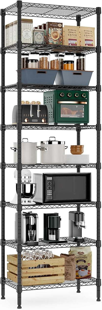 8 Tier 2000 lbs Storage Rack Metal Wire Shelving Unit, Storage Standing Shelf Organizer for Laundry