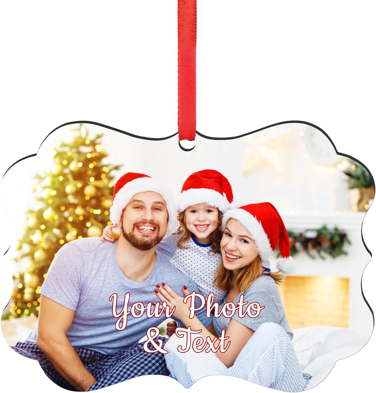 Personalized Christmas Ornaments 2025 Wood Custom Picture Text Hanging Ornament Customized
