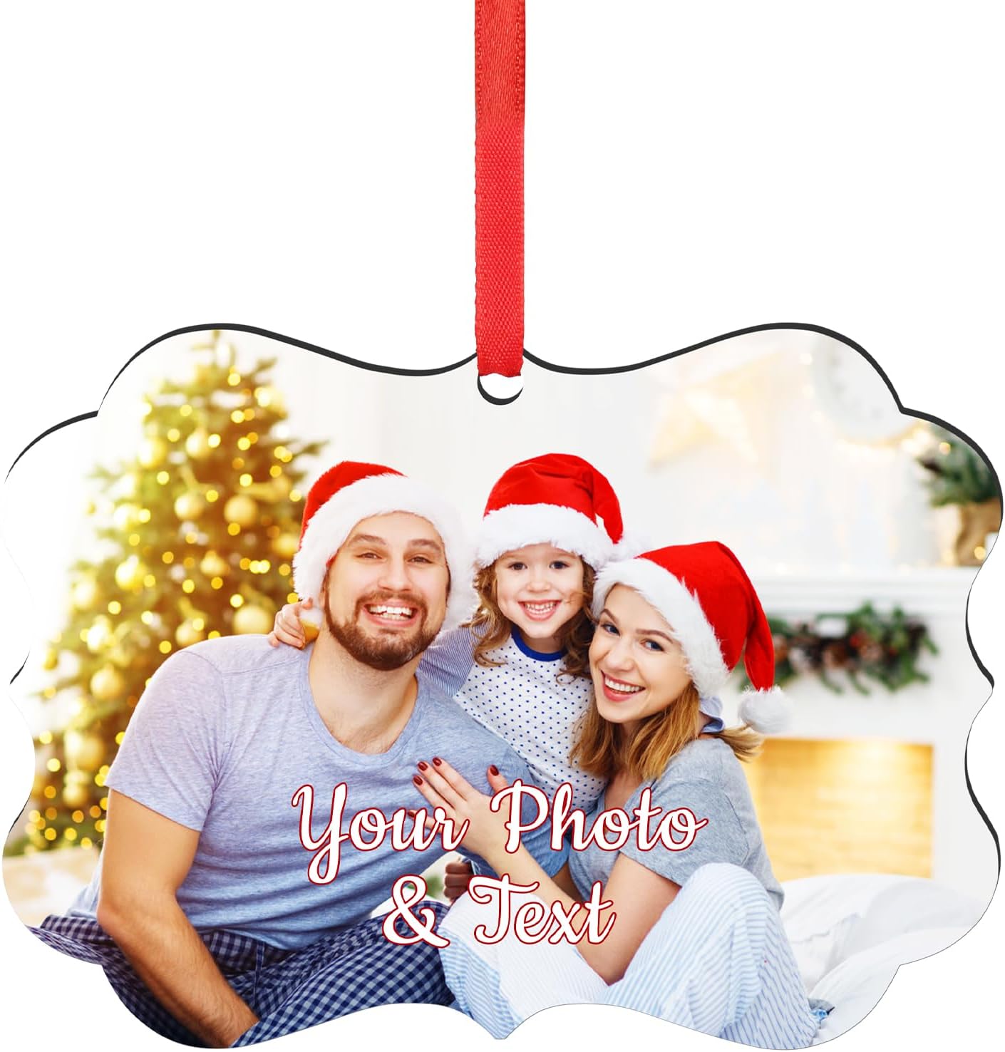 Personalized Christmas Ornaments 2025 Wood Custom Picture Text Hanging Ornament Customized
