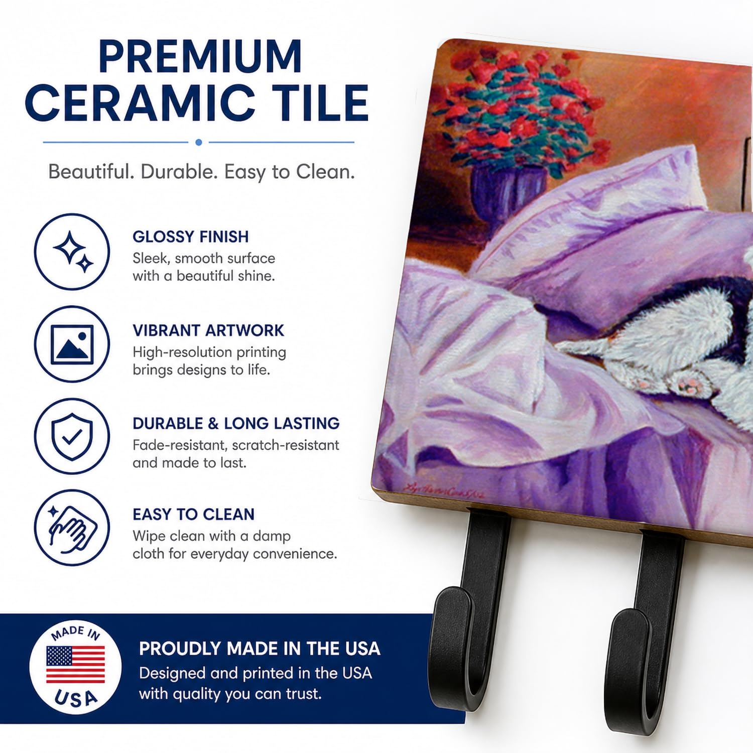 Caroline's Treasures 7121TH68 Fox Terrier Waiting on Mom Leash or Key Holder, Wall Hooks, Key Hooks