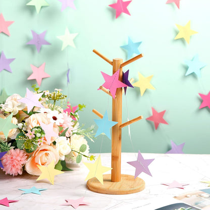 Patelai Glitter Star Garland Banner Decor 130 Feet Star Hanging Bunting Banner Twinkle Backdrop for