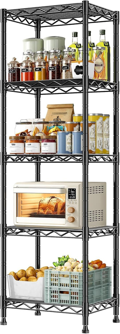 GRANNY SAYS 5-Tier Narrow Storage Shelves for Small Spaces – 15.8" W Metal Shelving Unit