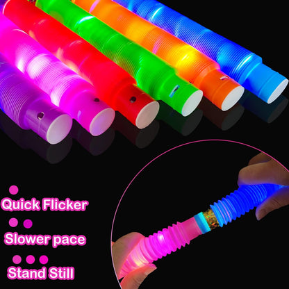 Halloween Glow Sticks Toys Gifts for Toddlers-6 PCS Light Up Pop Tube Party Favors for Kids,LED