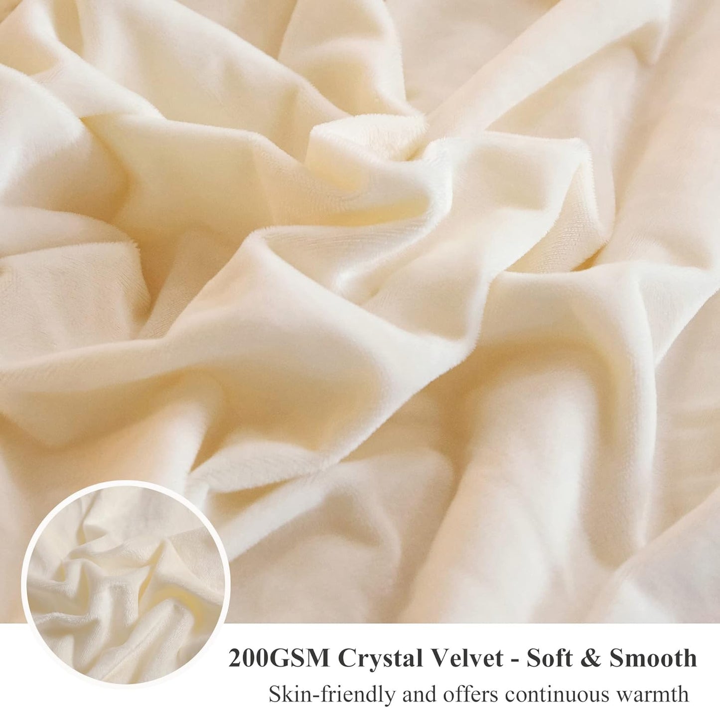 XeGe Luxury Faux Fur Blanket, Ivory Soft Big Fluffy Throw, Shaggy Plush Decorative Couch Blanket