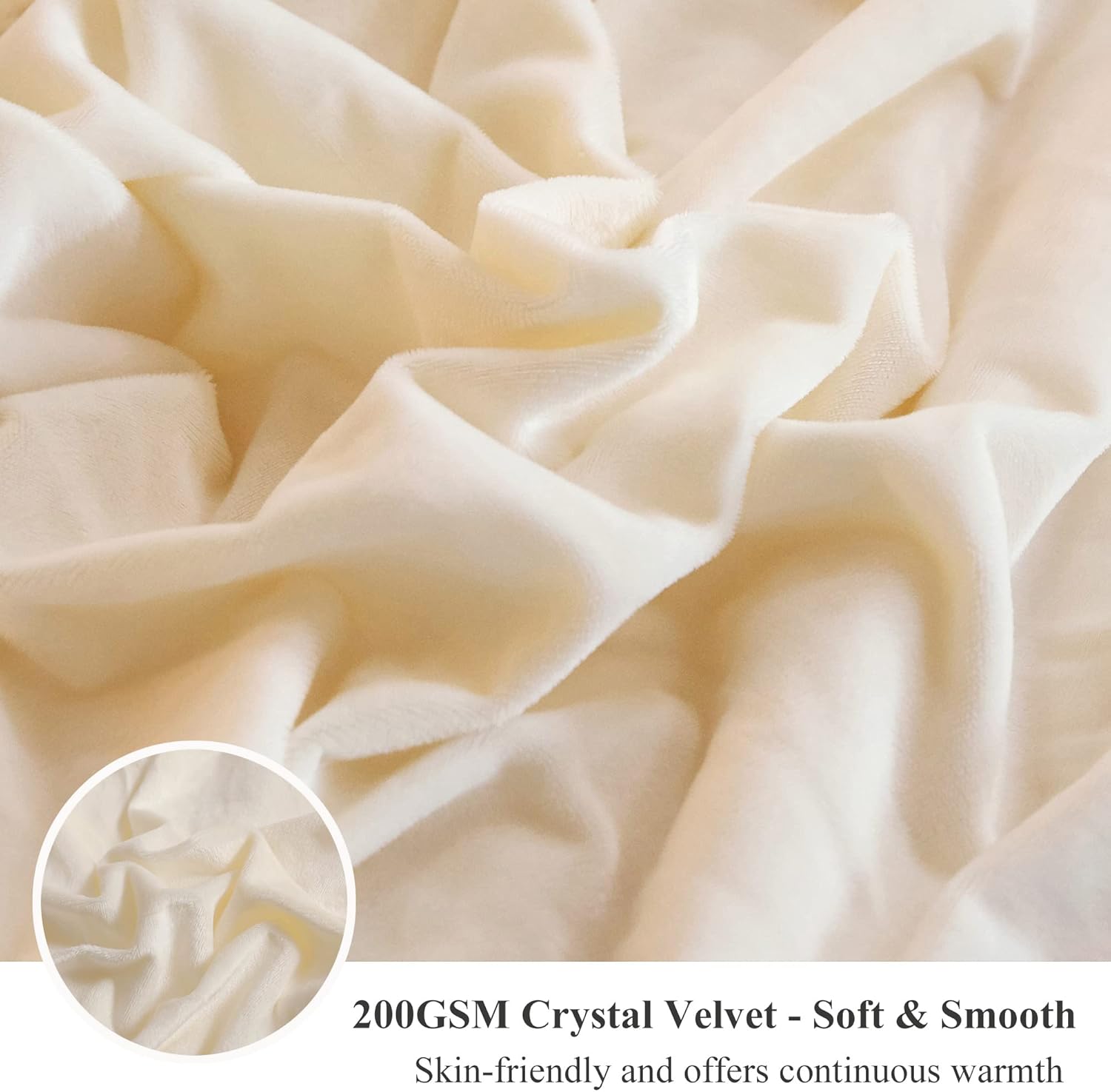 XeGe Luxury Faux Fur Blanket, Ivory Soft Big Fluffy Throw, Shaggy Plush Decorative Couch Blanket
