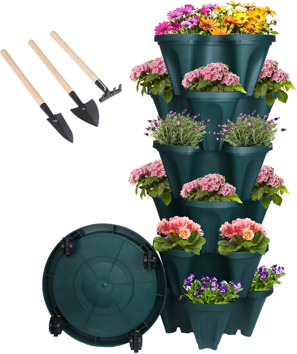 Vertical Planter 6 Tier Stackable Planters Garden Planters Strawberry Herb Flower and Vegetable