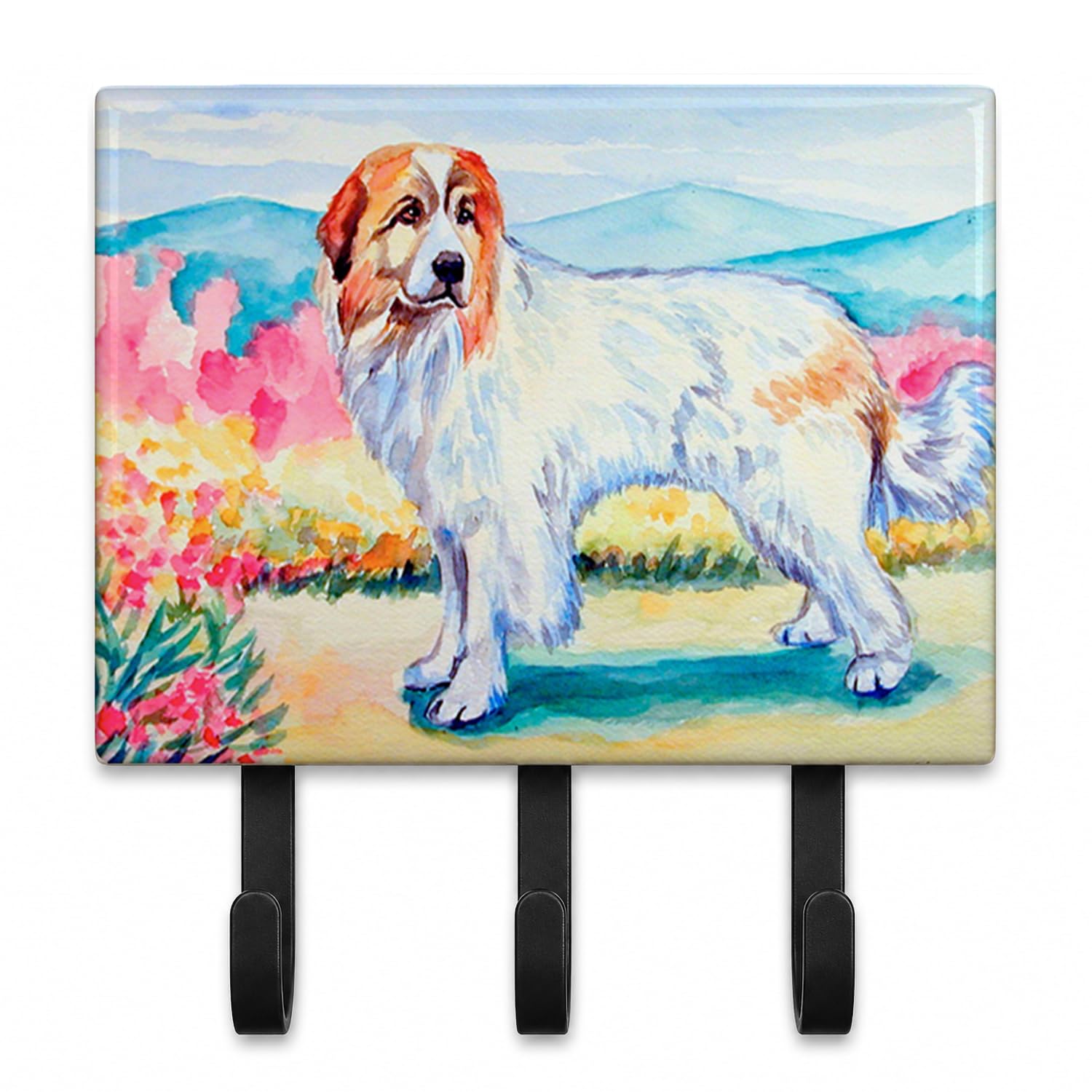 Caroline's Treasures 7130TH68 Great Pyrenees Leash or Key Holder, Wall Hooks, Key Hooks Holder