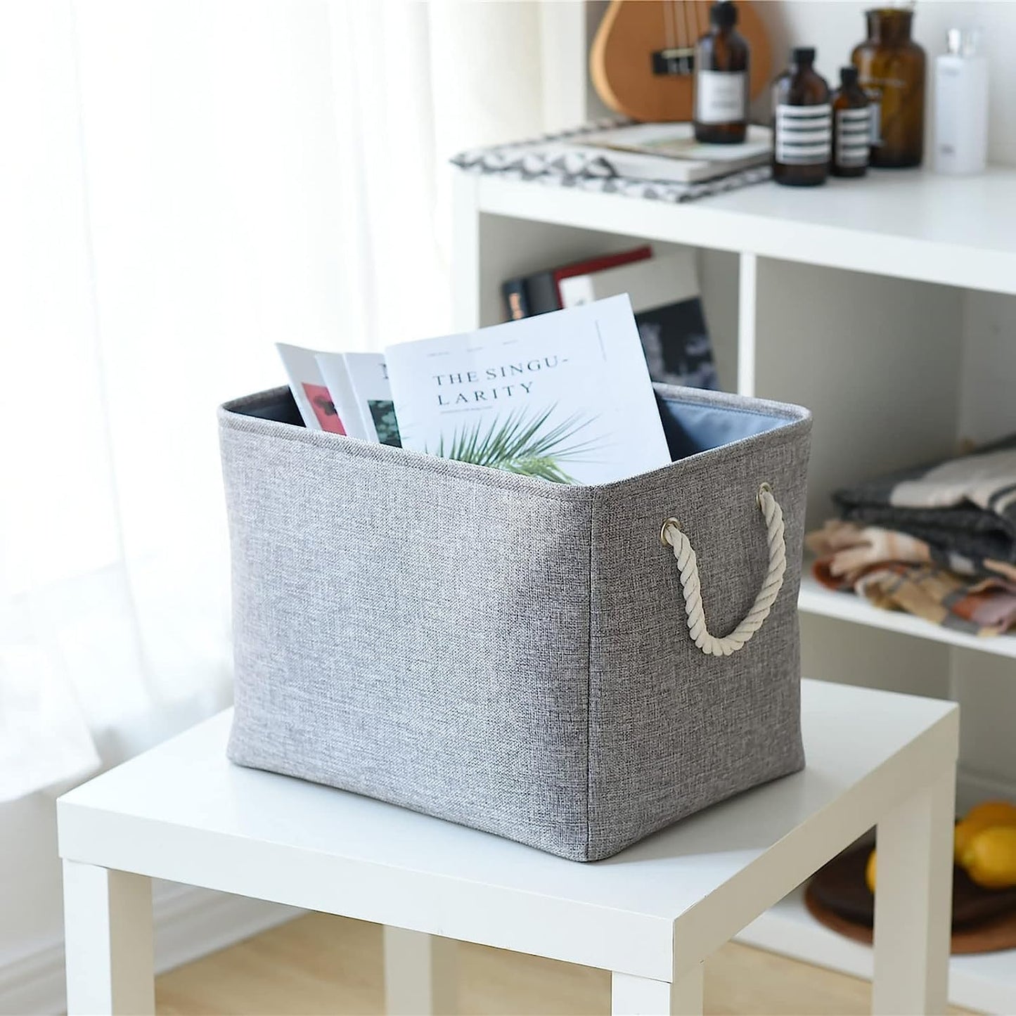 TheWarmHome Storage Basket for Organizing - 16x12x12 inch 3 Pack Fabric Storage Cubes, Cube Storage
