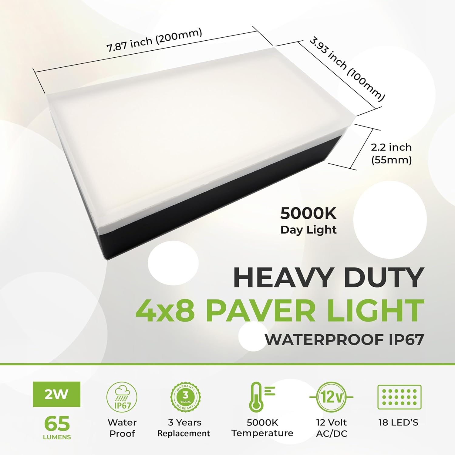 LUMENGY Paver Light 4×8 Inch (3.93 inch X 7.87 inch), Glare-Free 5000K Brick Lighting for Paver