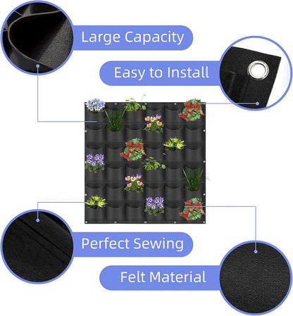 36 Pockets Hanging Planter Bags, Hanging Vertical Wall Mounted Plant Planting Grow Bags, Herb