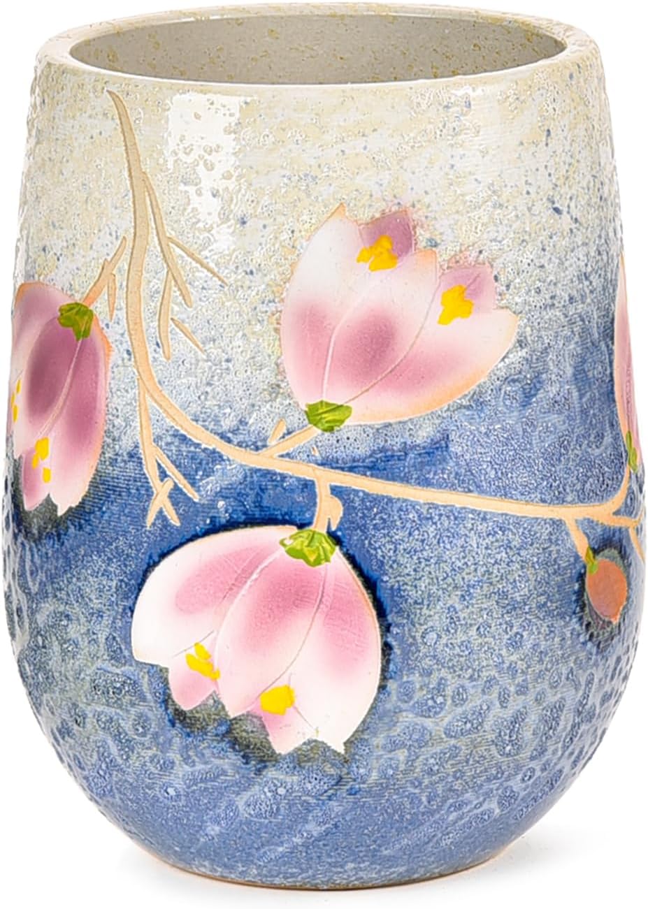 Sungmor 10.6 Inch Ceramic Succulent Plant Pot with Drainage Hole, Hand Painted Flower Pots for