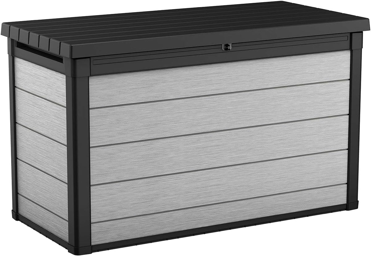 Keter Denali 200 Gallon Resin Large Deck Box with Double Wall 20mm Panels - Paintable and