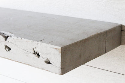 Urban Legacy Reclaimed Barn Joist Deep Floating Shelves | Deep Shelves with Low Profile Shelf