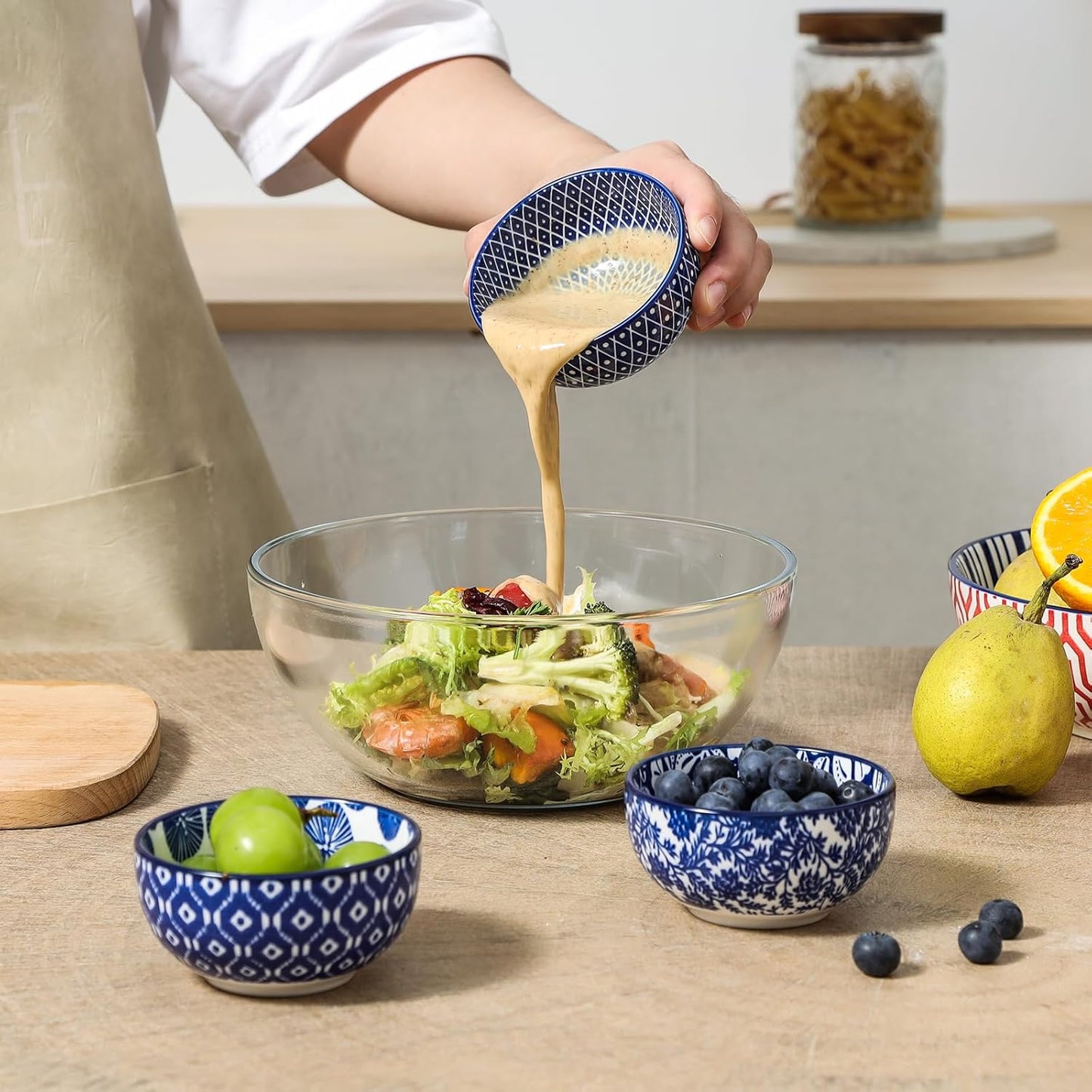 Selamica Ceramic 4 OZ Dipping Bowls Set, 3.5 Inch Mini Bowls for Dipping, Side Dishes, Microwave