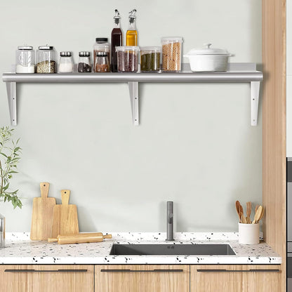 HARDURA Stainless Steel Shelf 14" x 72", 352lb Commercial Shelves Wall Mount Metal Shelving with