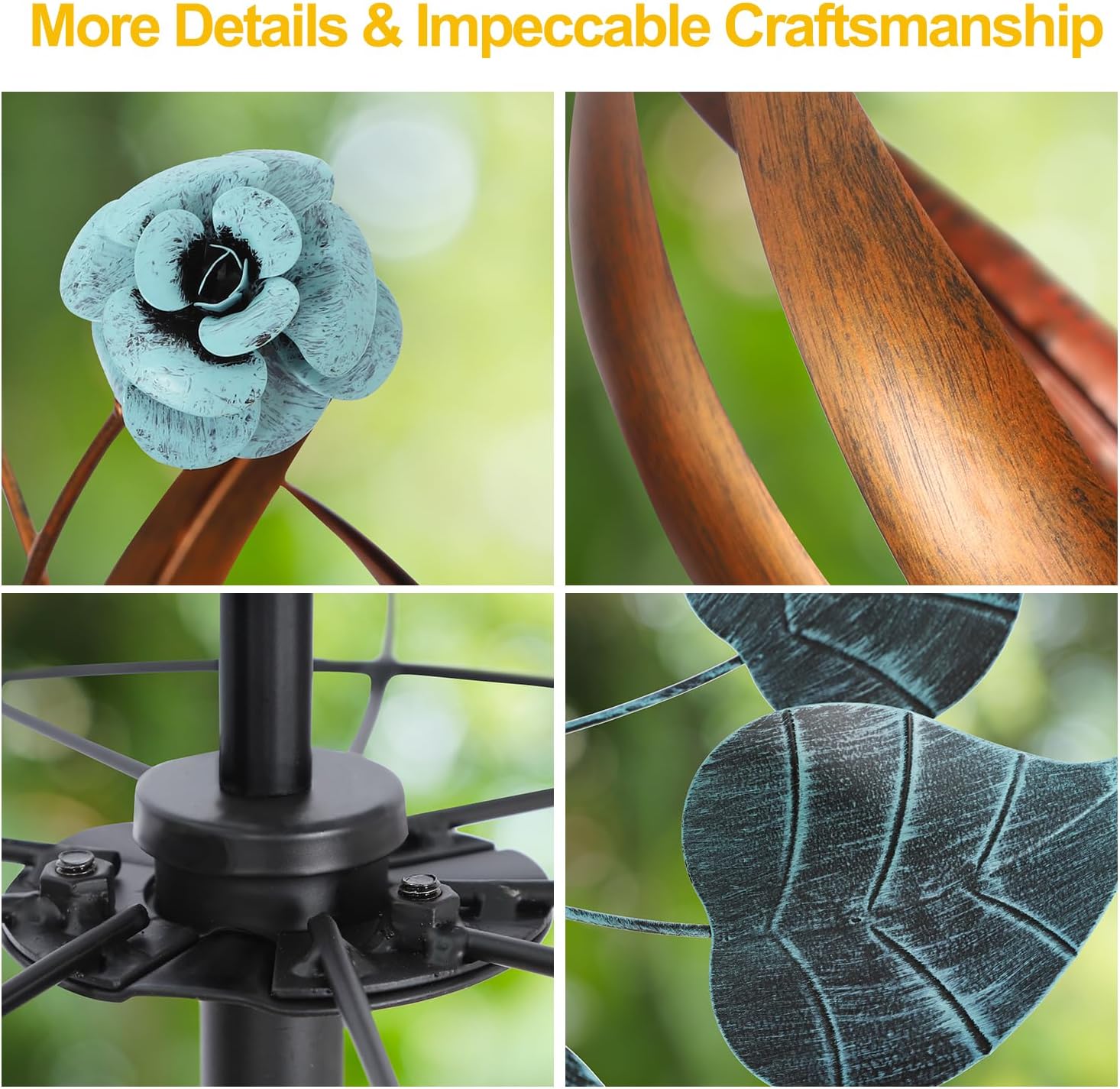 LimeHill Wind Spinner for Yard and Garden - Large Metal Kinetic Wind Sculptures for Outdoor