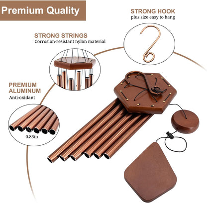 Small Wind Chimes for Outside, 28 Inches Wind Chimes Outdoor Tuned Soothing Melody, Sympathy Wind