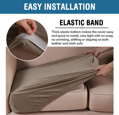 H.VERSAILTEX Velvet Stretch Couch Cushion Cover Plush Cushion Slipcover for Chair Loveseat Sofa