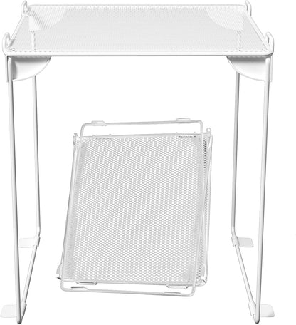 Neudeco Pack 2, Mesh Locker Shelf, Stackable Extra Tall Locker Organizer, Collapsible and Metal