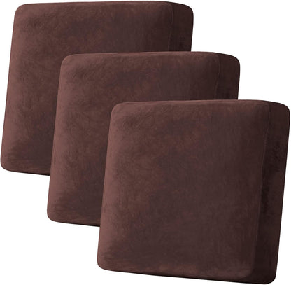 H.VERSAILTEX Velvet Stretch Couch Cushion Cover Plush Cushion Slipcover for Chair Loveseat Sofa
