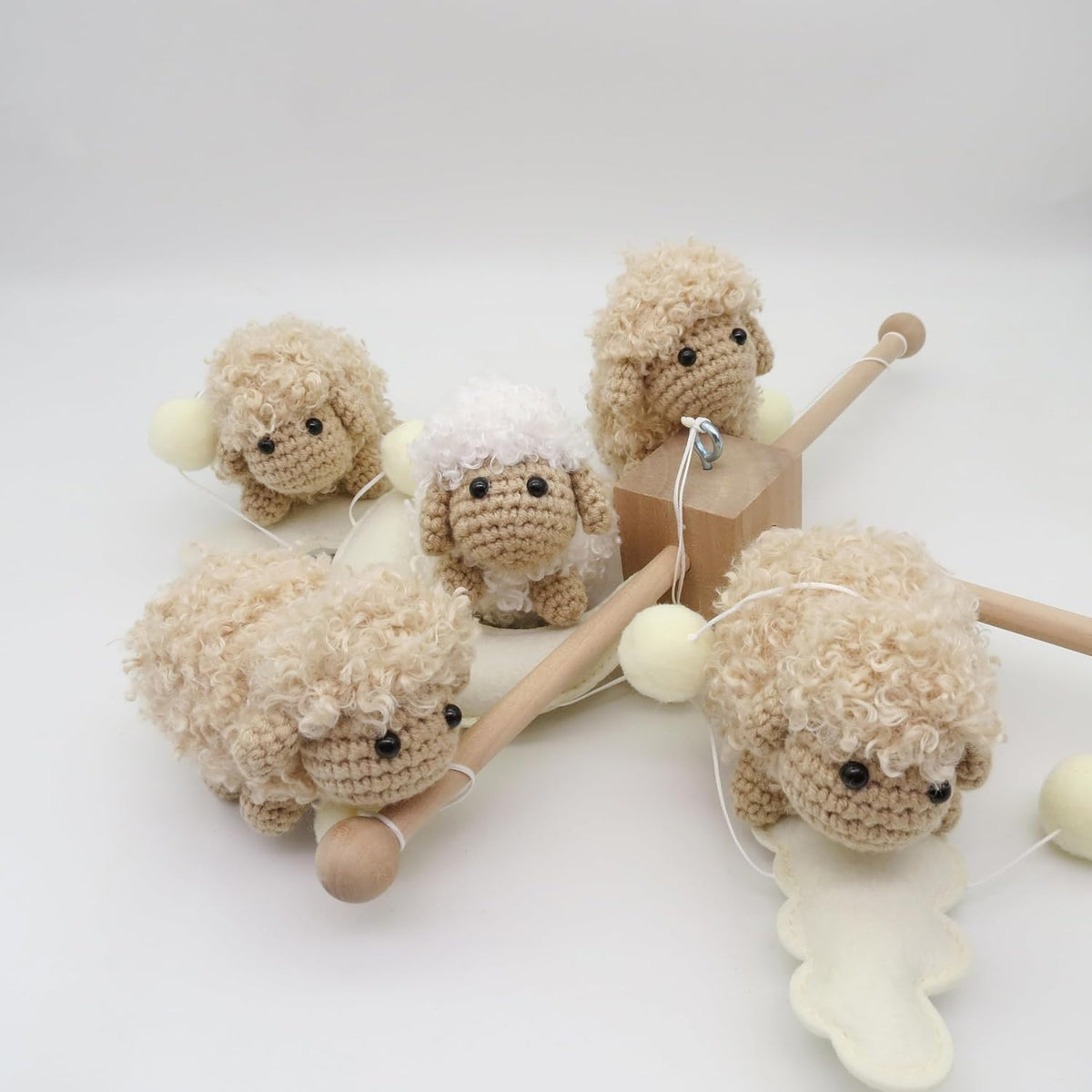 Sheep Crib Mobile Neutral Baby Mobile for Crib Sheep Baby Crib Mobile for Girls Boys Boho Nursery
