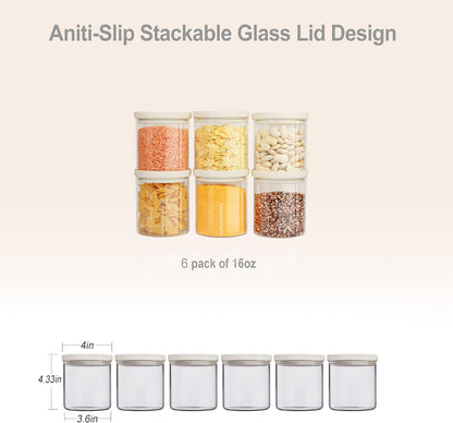 Urban Green Glass Food Storage Jar with Glass Lid, Food Canister Set with Airtight Lids, Pantry