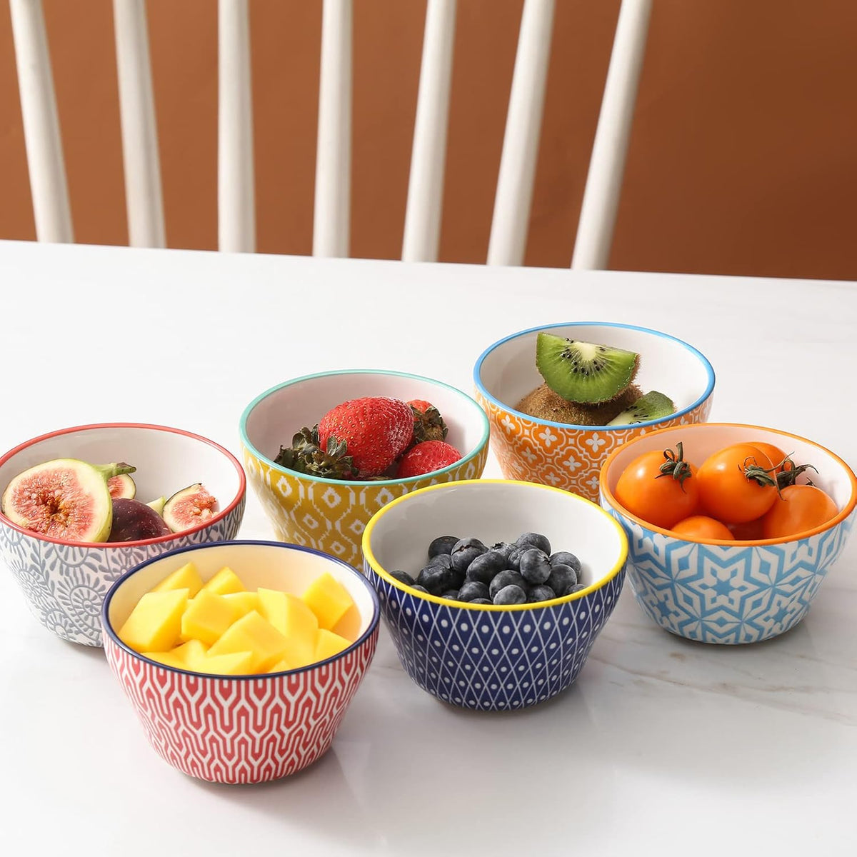 Selamica Ceramic 8oz Bouillon Cups 4 Inch Small Bowls, Dessert bowls for Soup Dipping Sauce Coffee