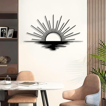 Sunrise Metal Wall Art, Metal Sun Wall Decor, Metal Sun Outdoor Decor, Large Metal Sun Wall Art