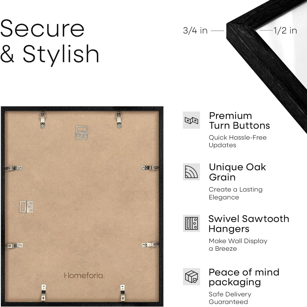 Homeforia 16x20 Diploma Black Wood Frame, High End Oak 16 x 20 Certificate Frames with Mat 14 x 17