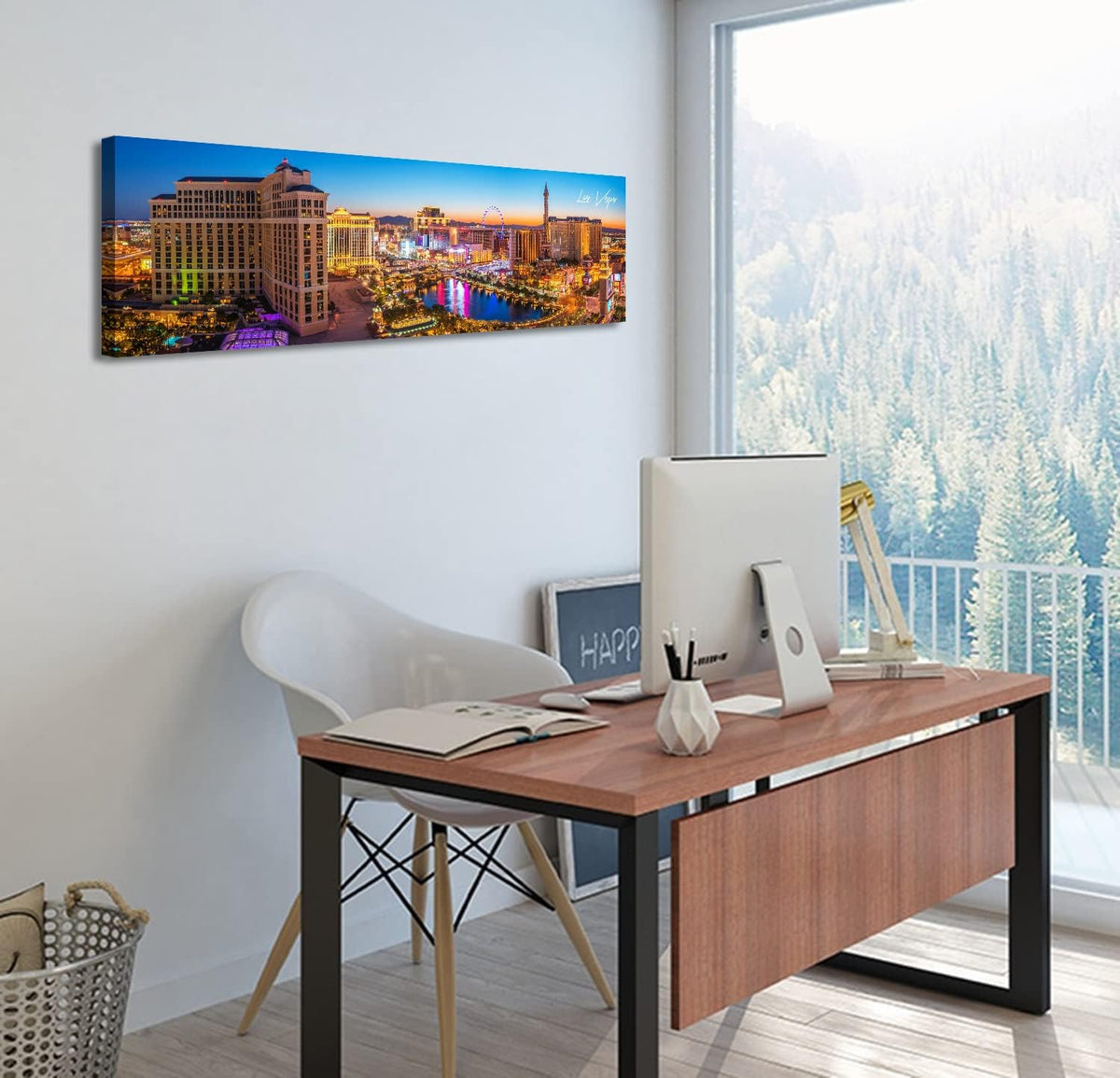 Las Vegas Skyline Wall Art Cityscape Canvas Prints City Modern Building Posters Bellagio Fountain