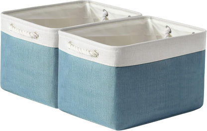 TcaFmac Organization and Storage Basket for Organizing - 16x12x12 inch Large 2 Pack Fabric Storage