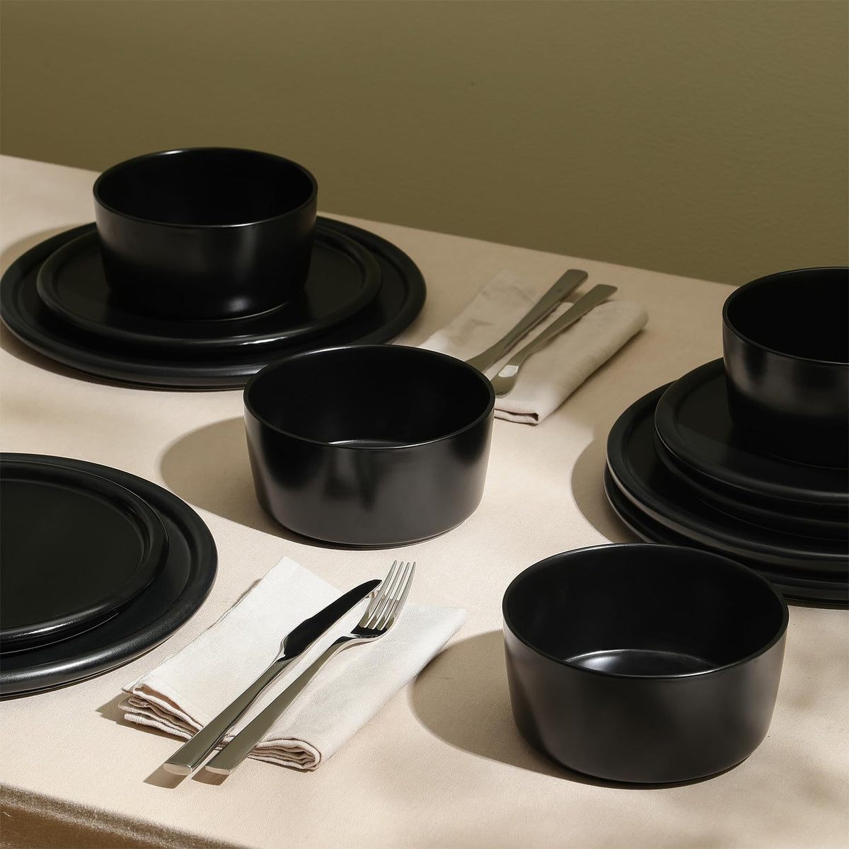 Stone Lain Eden 12-Piece Dinnerware Set Stoneware, Plates and Bowls Set, Dishwasher and Microwave