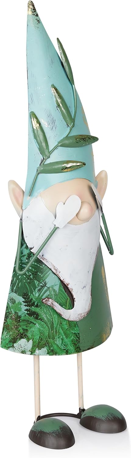 Alpine Corporation MCC798HH See No Evil Metal Gnome Decor, Whimsical Playful Décor for Patio &