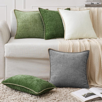 MIULEE Pack of 2 Couch Throw Pillow Covers 24x24 Inch Dark Gray Farmhouse Decorative Pillow Covers