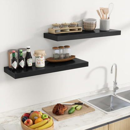 Fun Memories Floating Shelves for Wall, 32 Inch Long Floating Shelves Set of 2, 32 x 10 Wooden