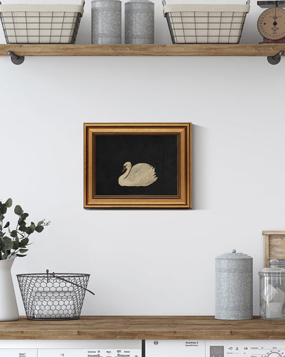 HUARCEY Gold Framed Vintage Wall Art for Living Room, Grace Swan Art Painting Pictures Rustic