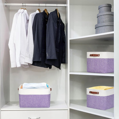 Storage Bins Large Fabric Storage Baskets for Shelves 3 Pack, Decorative Linen Closet Baskets with
