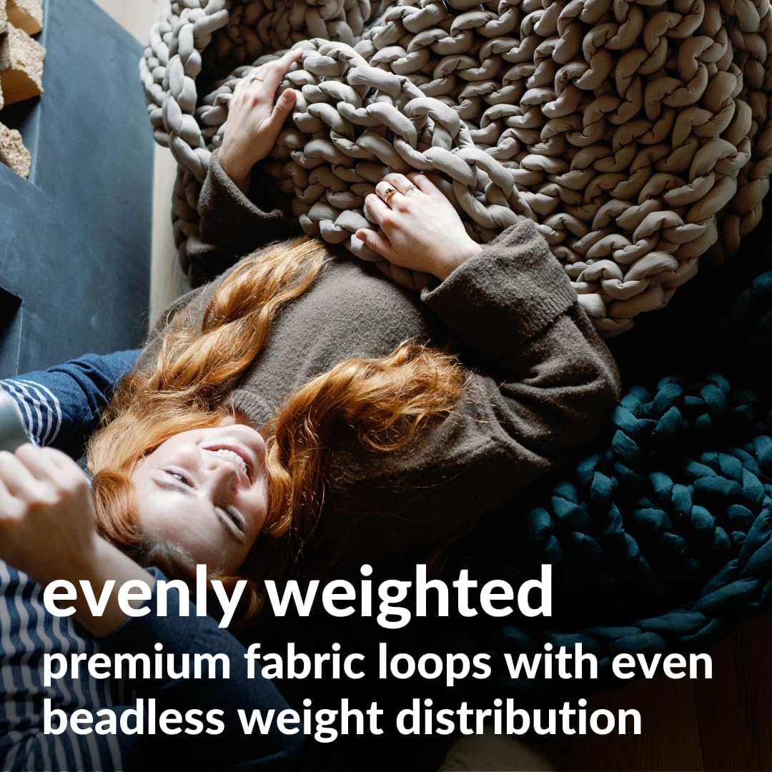 Nuzzie Chunky Knit Weighted Blanket - Breathable, Cooling, Hand Made Knit Throw Blanket for Sleep