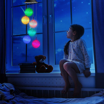 Toodour Solar Wind Chime, Color Changing Ball Wind Chimes, LED Decorative Mobile, Gifts for Mom