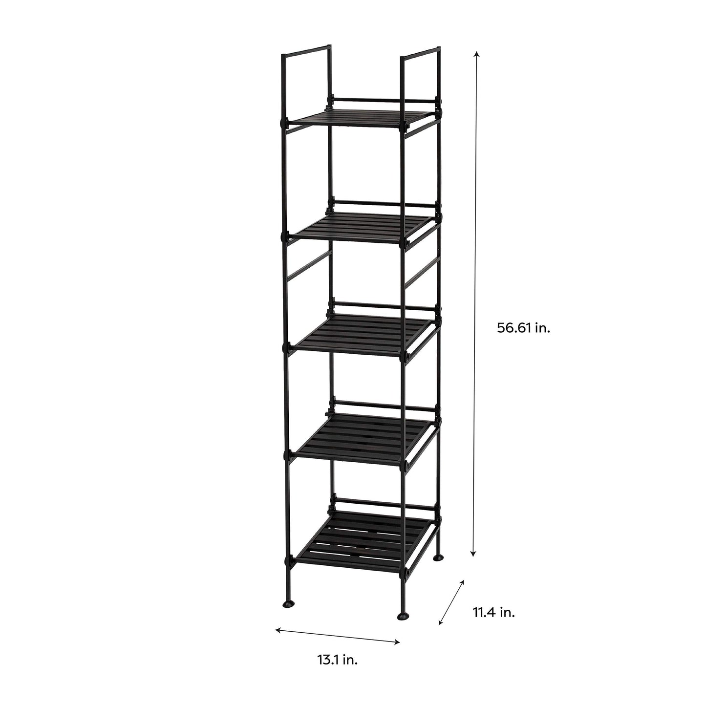 Organize It All 5 Tier Square Freestanding Shelf Unit for Bedroom, Bathroom, or Home Storage and