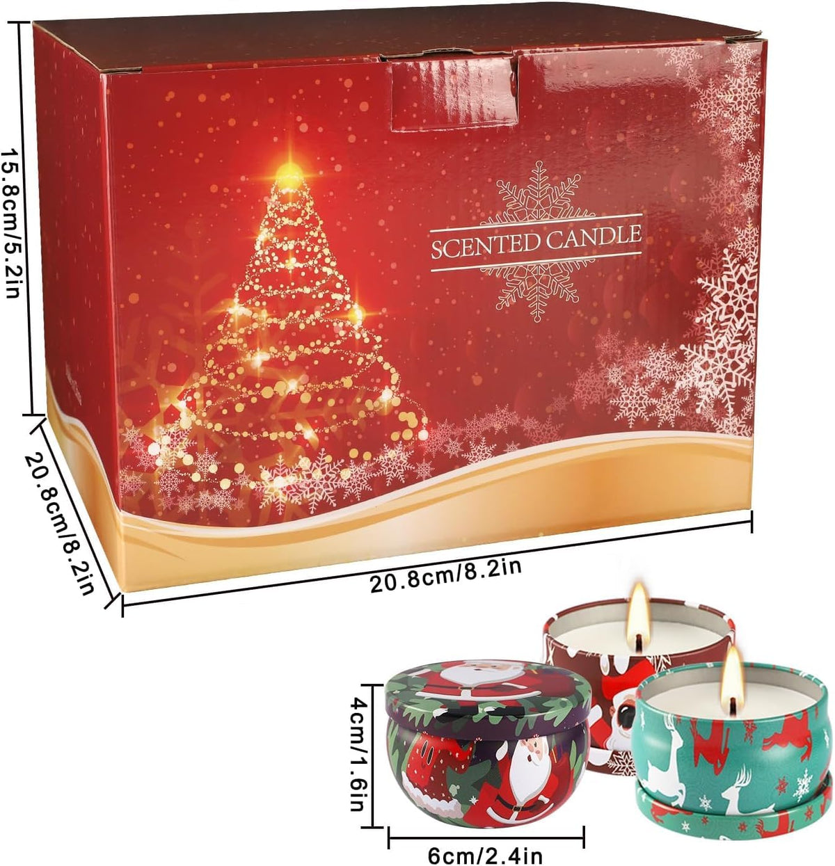 36 Pack Christmas Scented Candles Set for Home, Relaxing Stress Relief, Aromatherapy - Natural Soy