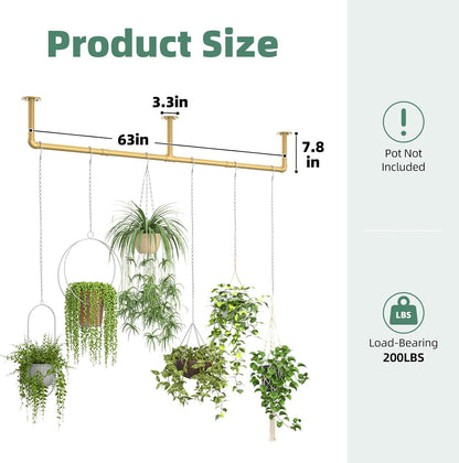 Plant Hanger Indoor Hanging Planters for Indoor Plants Hanging Plant Holder Window Plant Rod Gold