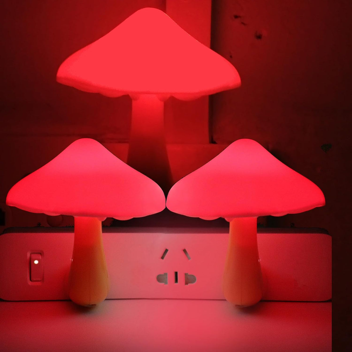 AUSAYE 3 Pack Sensor LED Night Lights Plug in Lamp Mushroom Light for Adults Kids NightLight