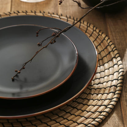 Stone Lain Brasa Modern Stoneware 16 Piece Dinnerware Sets, Plates and bowls Sets, Dish Set for 4